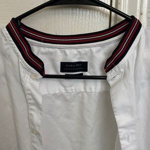 Zara White Long Sleeve button down shirt in US Large